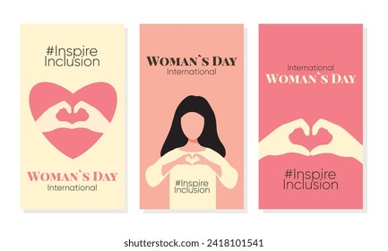 IWD Inspire Inclusion 2024 set of card. International Women s Day