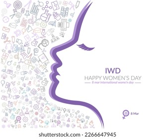 IWD, International Women's Day Vector, visibility of women creatives, international women and girls in science day