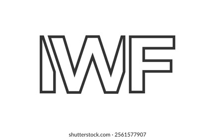 IWF logo design template with strong and modern bold text. Initial based vector logotype featuring simple and minimal typography. Trendy company identity ideal for businesses brand presence.