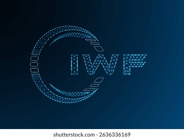 IWF low poly letter logo vector design. IWF lower poly logo design. Low poly logo.