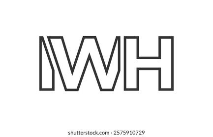 IWH logo design template with strong and modern bold text. Initial based vector logotype featuring simple and minimal typography. Trendy company identity ideal for businesses brand presence.