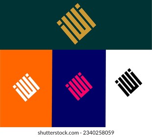 iwi logo iniciales identidad texto creativo inscripción minimalista vínculo emblema elegante icono de lujo plantilla vectorial