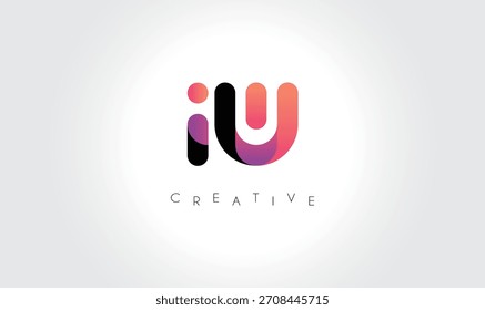 IW, iw Gradiente Logo Abstractas con Formas redondeadas creativas