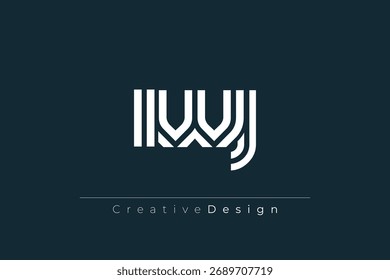 IWJ Creative Unique Modern Letter Logo Design. Elegant Monogram Logo Design with Decorative Elements and Typography