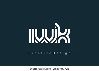IWK Creative Unique Modern Letter Logo Design. Elegant Monogram Logo Design with Decorative Elements and Typography