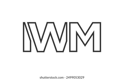 IWM logo design template with strong and modern bold text. Initial based vector logotype featuring simple and minimal typography. Trendy company identity ideal for businesses brand presence.