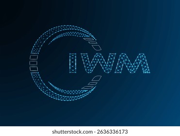 IWM low poly letter logo vector design. IWM lower poly logo design. Low poly logo.
