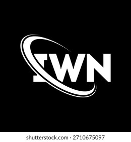 Logotipo del IWN. Carta IWN. Diseño del logotipo de la letra IWN. Logotipo de IWN con el círculo y el logotipo del monograma en mayúsculas. Tipografía IWN para tecnología, negocio y marca inmobiliaria.