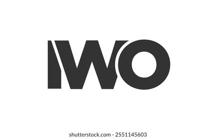 IWO Logo Design-Vorlage mit starkem und modernem Fettdruck. Ursprünglicher Vektor-Logotyp mit einfacher und minimaler Typografie. Trendy Unternehmensidentität ideal für Unternehmen Markenpräsenz.