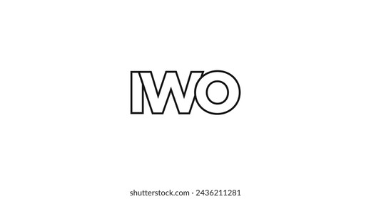 Iwo in the Nigeria emblem for print and web. Design features geometric style, vector illustration with bold typography in modern font. Graphic slogan lettering isolated on white background.