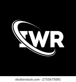 Logotipo de IWR. Carta IWR. Diseño de logo de carta IWR. Logotipo de IWR con el círculo y el logotipo del monograma en mayúsculas. Tipografía IWR para tecnología, negocio y marca inmobiliaria.