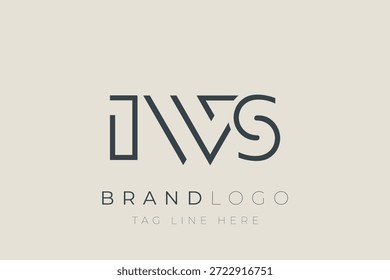 Diseño de logotipo de carta abstracta IWS. Diseño moderno del logotipo del negocio con tipografía Abstractas y estilo contemporáneo