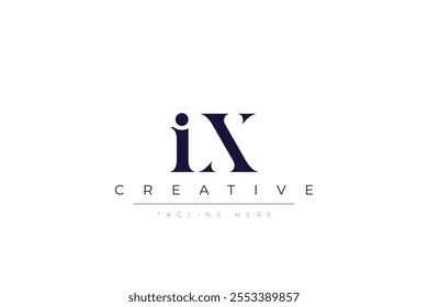 IX abstract minimalist letters Logo Monogram. It is a minimalist logo, this logo is made by combining two letters