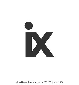 IX Creative Geometric Initial basiert auf modernem und minimalem Logo. Buchstabe i x trendige Schriftarten. Universelles, professionelles, elegantes Techno-Vektorgrafik-Design.