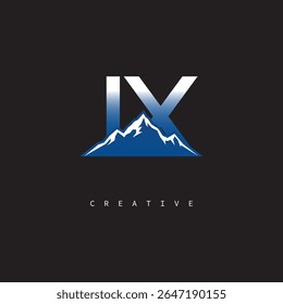 IX Creative Mountain Logo – Bold Gradient Letter mark Branding Design for Business  Outdoor Brands	
