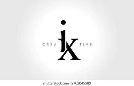 IXix Elegante Serif Monogram Logo - Luxo Letra tipográfica em minúsculas para marca moderna