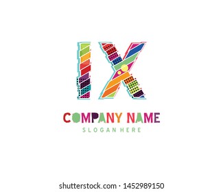 IX Full color initial logo vector