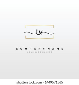 IX handwriting initial logo template vector.