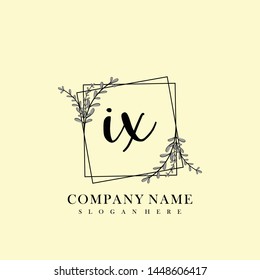 IX Initial Beauty Floral Logo Template