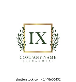 IX Initial Beauty Floral Logo Template