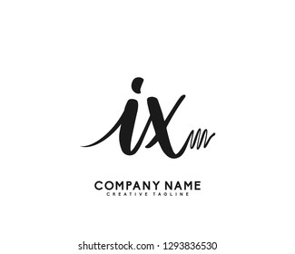 IX Initial Handwriting Logo Template Vector
