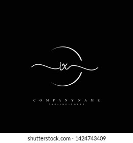 IX initial handwriting logo template vector