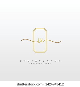 IX initial handwriting logo template vector