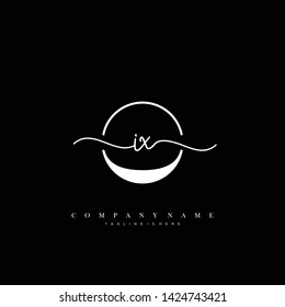 IX initial handwriting logo template vector