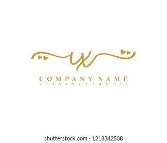 IX Initial handwriting logo vector