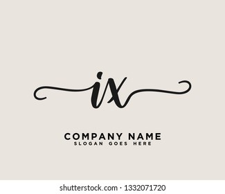 IX Initial Handwriting Logo Vector