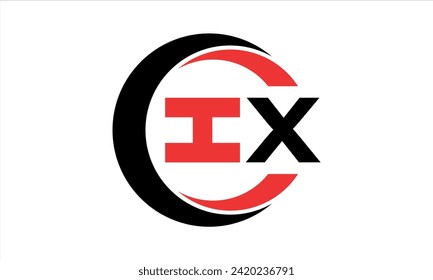 IX initial letter creative circle icon swoosh logo design vector. monogram, lettermark, circle, calligraphy, symbol, emblem, elegant, abstract, wordmark, sign, art, typography, icon, minimal, premium