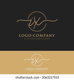 IX Initial letters, handwriting signature logo.