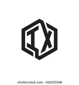 IX initial letters looping linked hexagon monogram logo