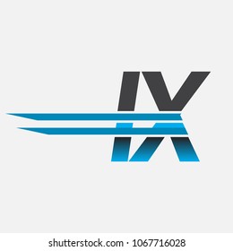 IX initial logo company name colored black and blue, Simple and Modern Logo Design.