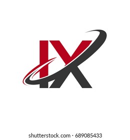 IX initial logo company name colored red and black swoosh design, isolated on white background. vector logo for business and company identity.