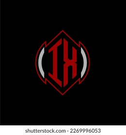 IX logotipo de monograma inicial para juegos con diseño de estilo de línea gemotérica sobre fondo aislado