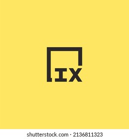 IX initial monogram logo with square style design