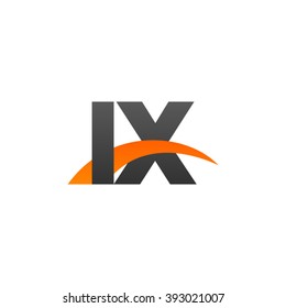 IX initial overlapping swoosh letter logo black orange