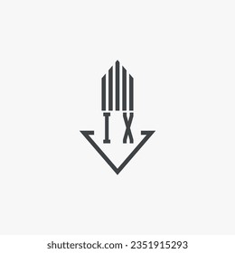 IX iniciales Ilustración del material del logotipo inmobiliario. vector de logotipo