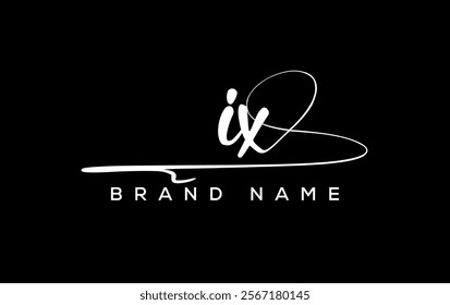 IX letter beauty handwriting vector logo. 