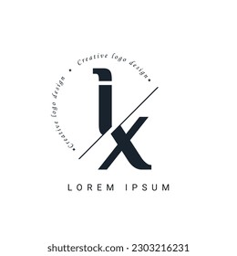 ix Letter Logo Design with a Creative Cut. Creative logo design