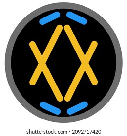 I.X. Logo with black bacground. Vector illustration