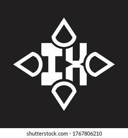 IX Logo monogram with four cone rounded by the shape design template