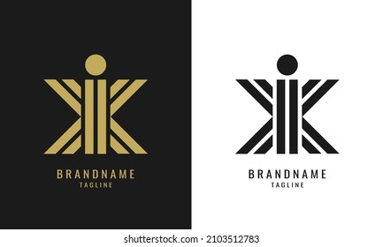 IX monogram logo design template vector with luxurious colors suitable for various premium companies