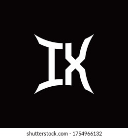 IX monogram logo with sharped shape design template isolated on black background