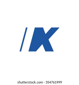 IX negative space letter logo blue