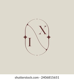IX Hochzeit Klassiker in eleganter Monogramm mit hochwertigem professionellem Design, das gut drucken wird