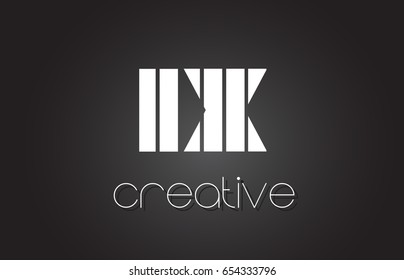 IX I X Creative Letter Logo Design With White and Black Lines.
