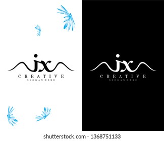 ix, xi letter creative logo design vector