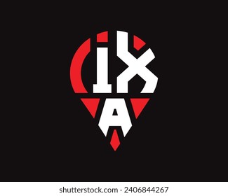 IXA letter location shape logo design
